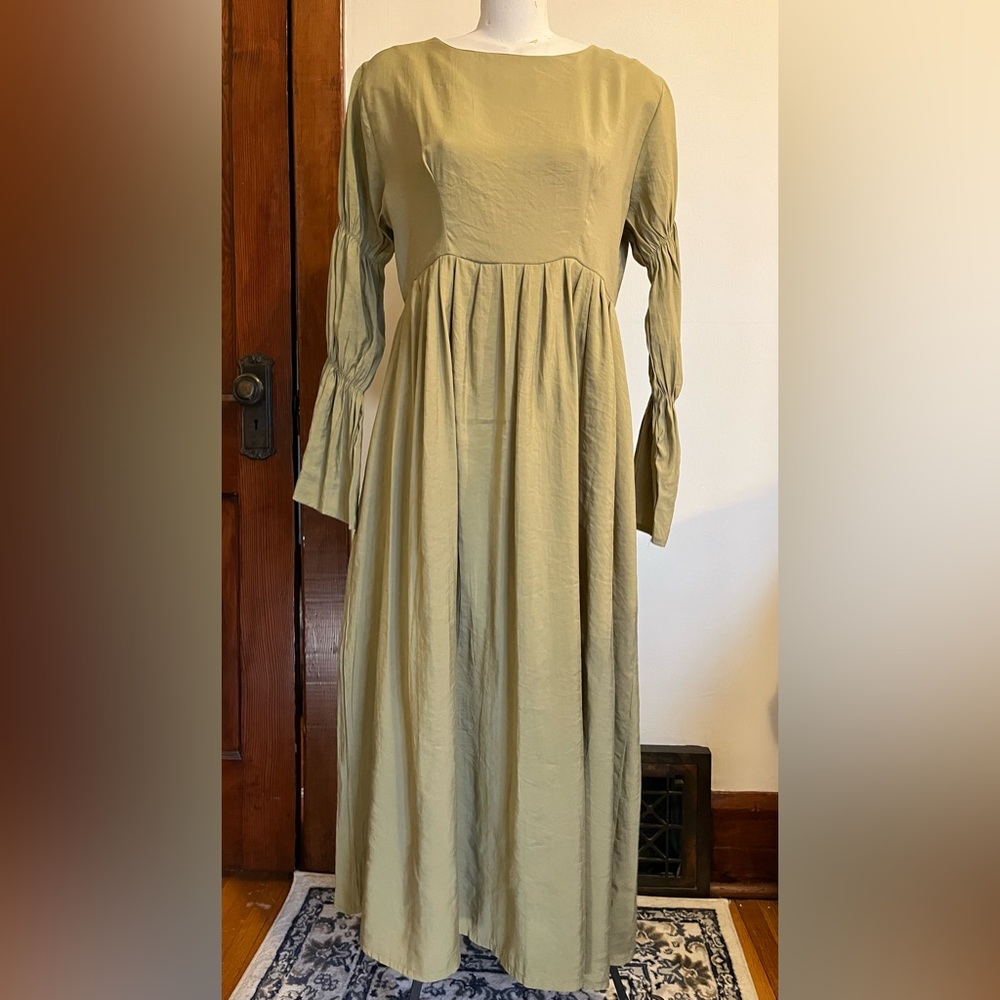 Ardil Olive Green Long Sleeve Maxi Dress - Size Medium